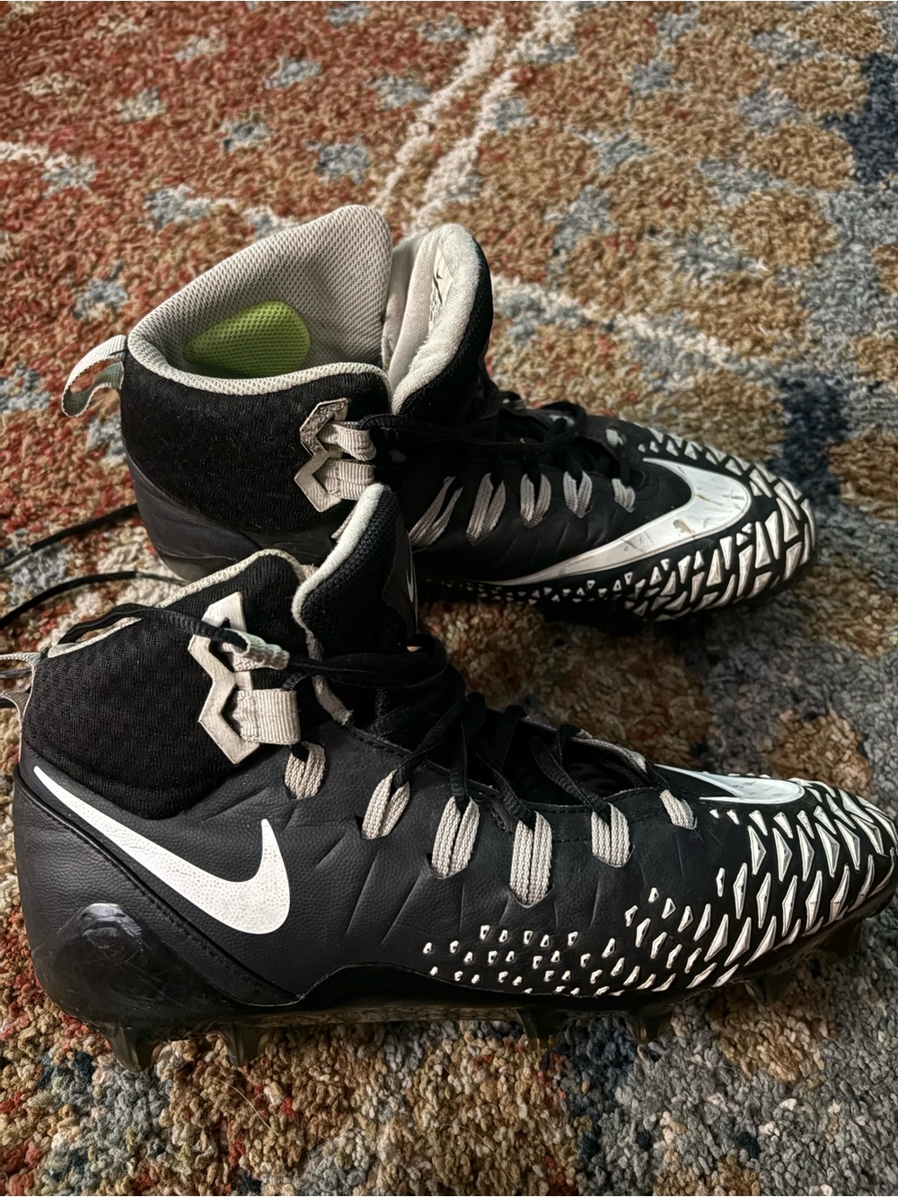 Nike Men’s Black & White High-Top Football Cleats
